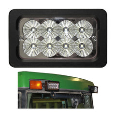 40W Rectangular LED Tractor Work Light 12V Cab Upper Rear Lamp Flood Beam Lights 6000K Replace John Deere OEM Part NO. RE330061