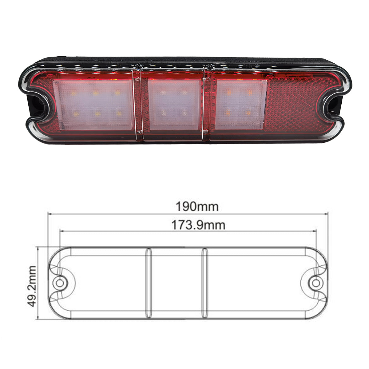 LED Tail Light Stop Tail Turn Indicator Rear Lamp Compatible With Forklift Yale 5800372-07 Hyster 2056824