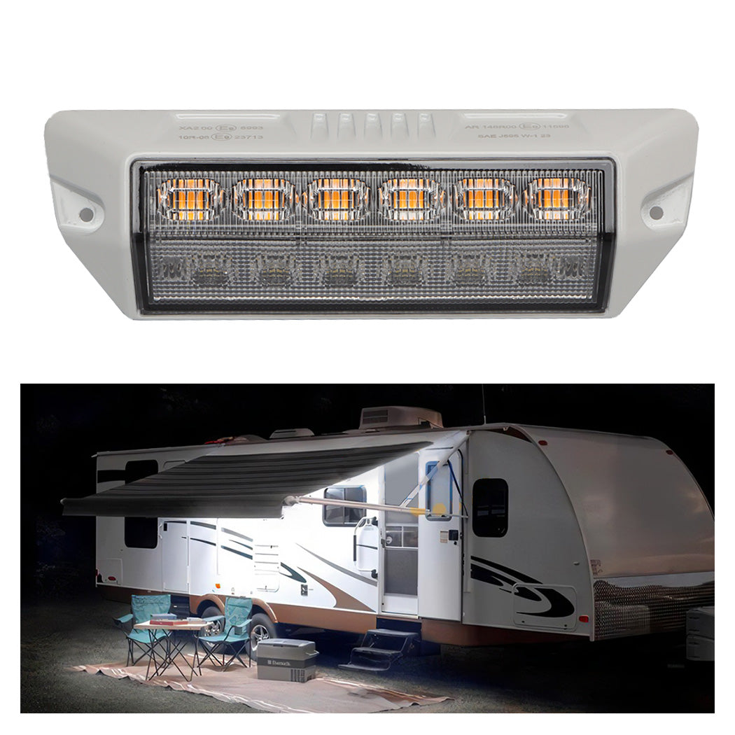 2Pcs 12V Caravan Awning Light 6000K 30W LED Exterior Wall Lamps Utility Strip Lights Bar Surface Mount for RVs Motorhome Caravan Camper Trailer