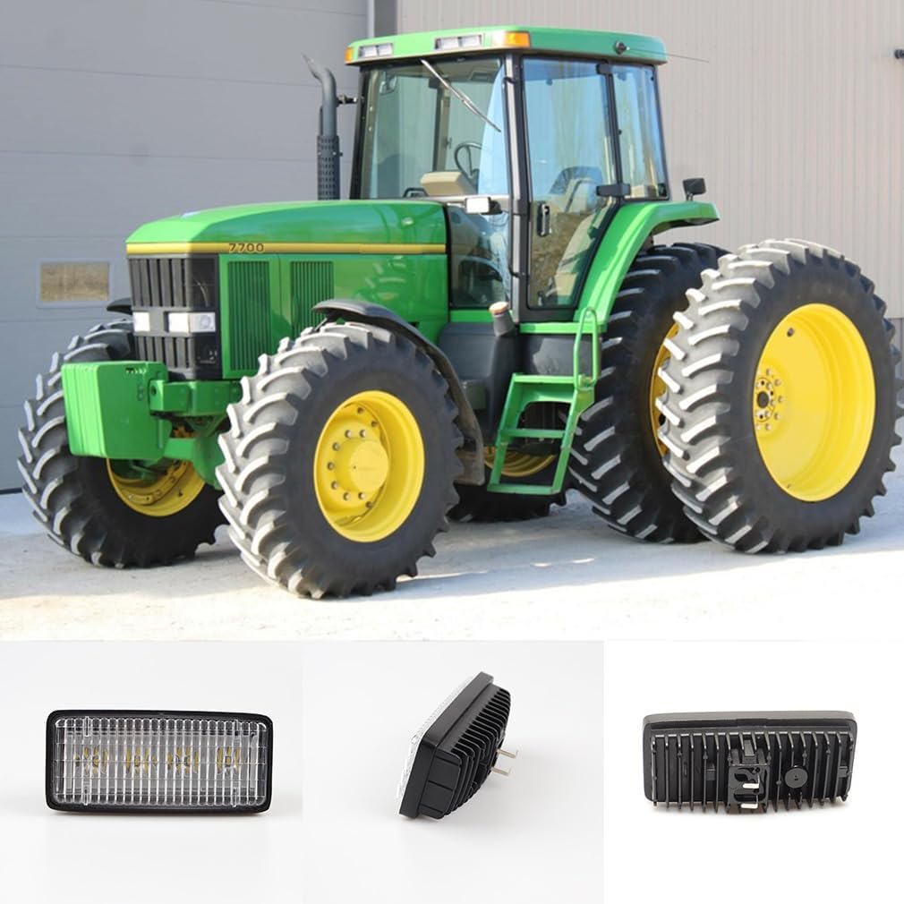 20W Rectangle Cab LED Headlight Farm Work Lights Tractor For John Deere   4040 7200 8100 7000-8000