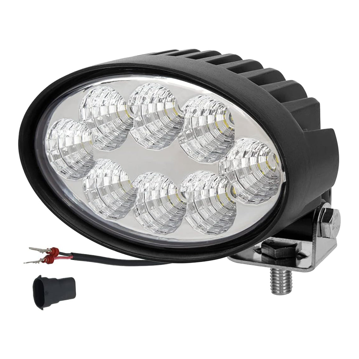 40W Oval Agricultural LED Work Light Cap Roof Tractor Lamp Flood Beam