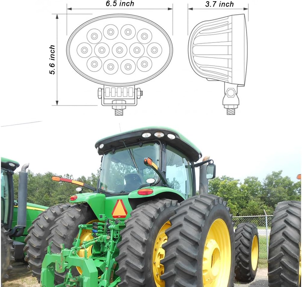 6.5inch 65W LED Tractor Lights Flood Oval Lights Offroad Light For John Deere 4010 4230 4430 3010