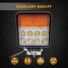 10-80V 24W LED Work Light Spotlight Spot Beam 12V 24V Offroad Driving Lights 5700K Led Light Bar for Tractor Truck Motorcycle Boat ATV UTV