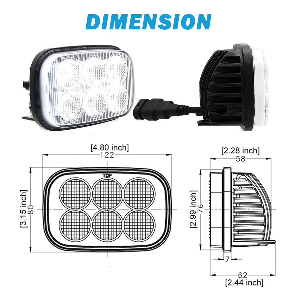 LED Work Light Flood Beam Compatible With Case SR130 SR200 SR175 TV380 SR250 SV250 SR150 TR270 TR320 SV185 SV300 SR220 New Holland L213 C238 L215 C227