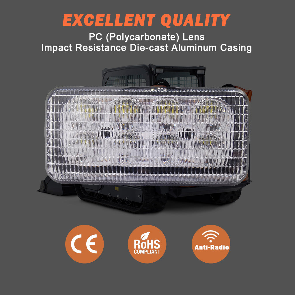 40W Work Light 12V LED Headlight Compatible With Kubota SVL Series Skid Steer OEM NO. V0511-53510