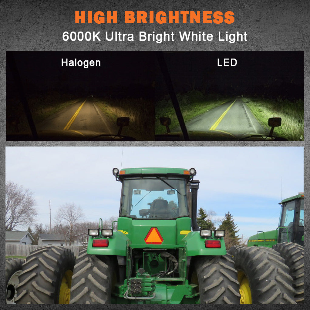 45W LED Work Lights Flood Pod Fog Light 6000K 12V/24V Led Lights Fits for John Deere Tractor Combine