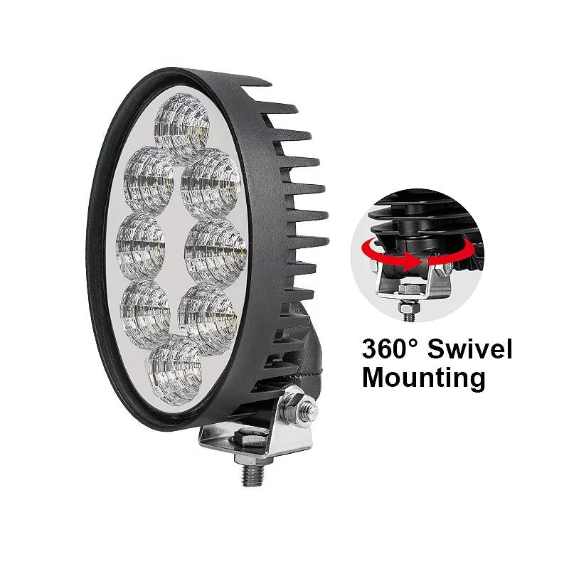 40W Oval Agricultural LED Work Light Cap Roof Tractor Lamp Flood Beam