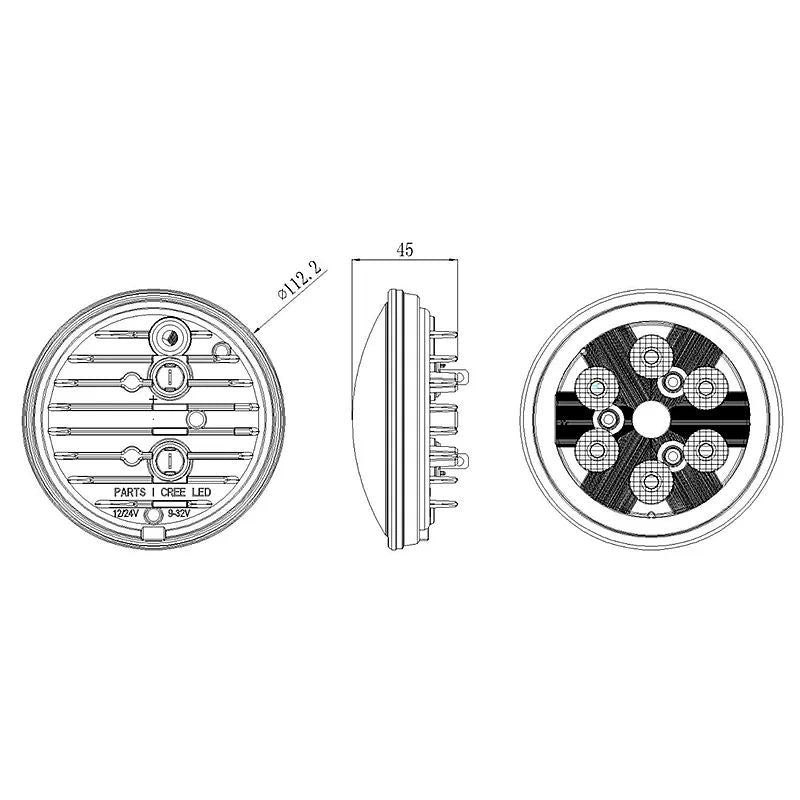 Par 36 40W Hi-lo Beam LED Work Light Tractor LED Sealed Round Light